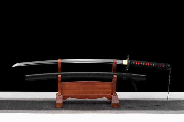 hand forged anime bleach ichigo bankai sword tensa zangetsu hand polished spring steel black blade 39927380017443