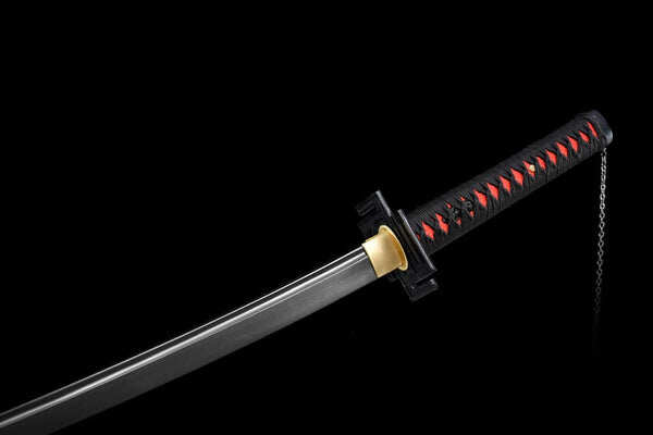 hand forged anime bleach ichigo bankai sword tensa zangetsu hand polished spring steel black blade 39927380279587