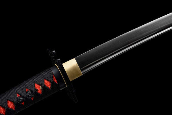 hand forged anime bleach ichigo bankai sword tensa zangetsu hand polished spring steel black blade 39927380312355